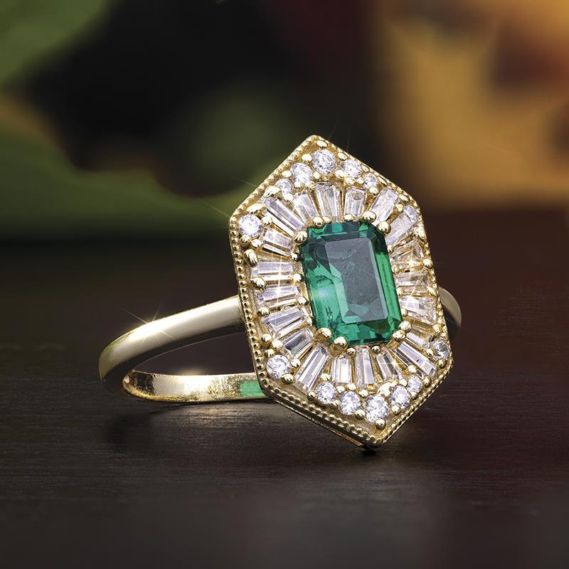Art Deco Hexagon Ring